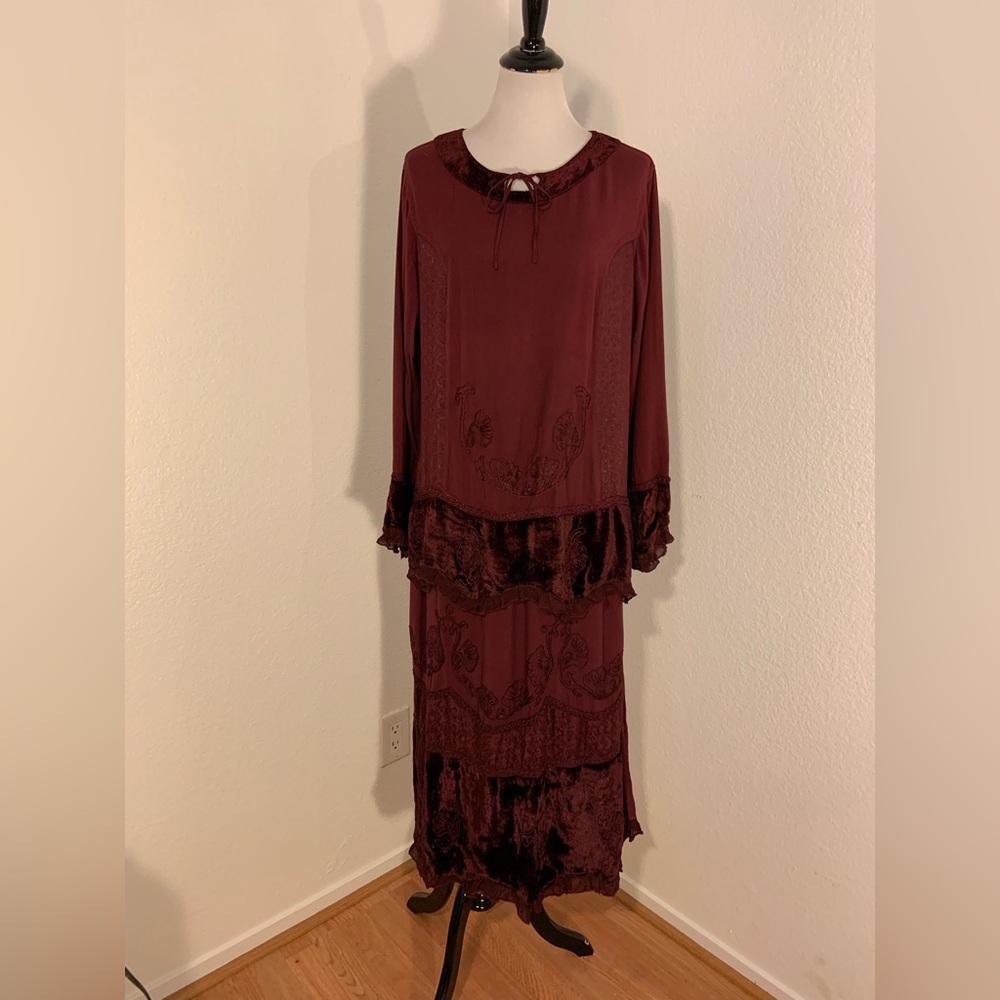 NWT Anthony Original Burgundy Long Sleeve Top and Skirt